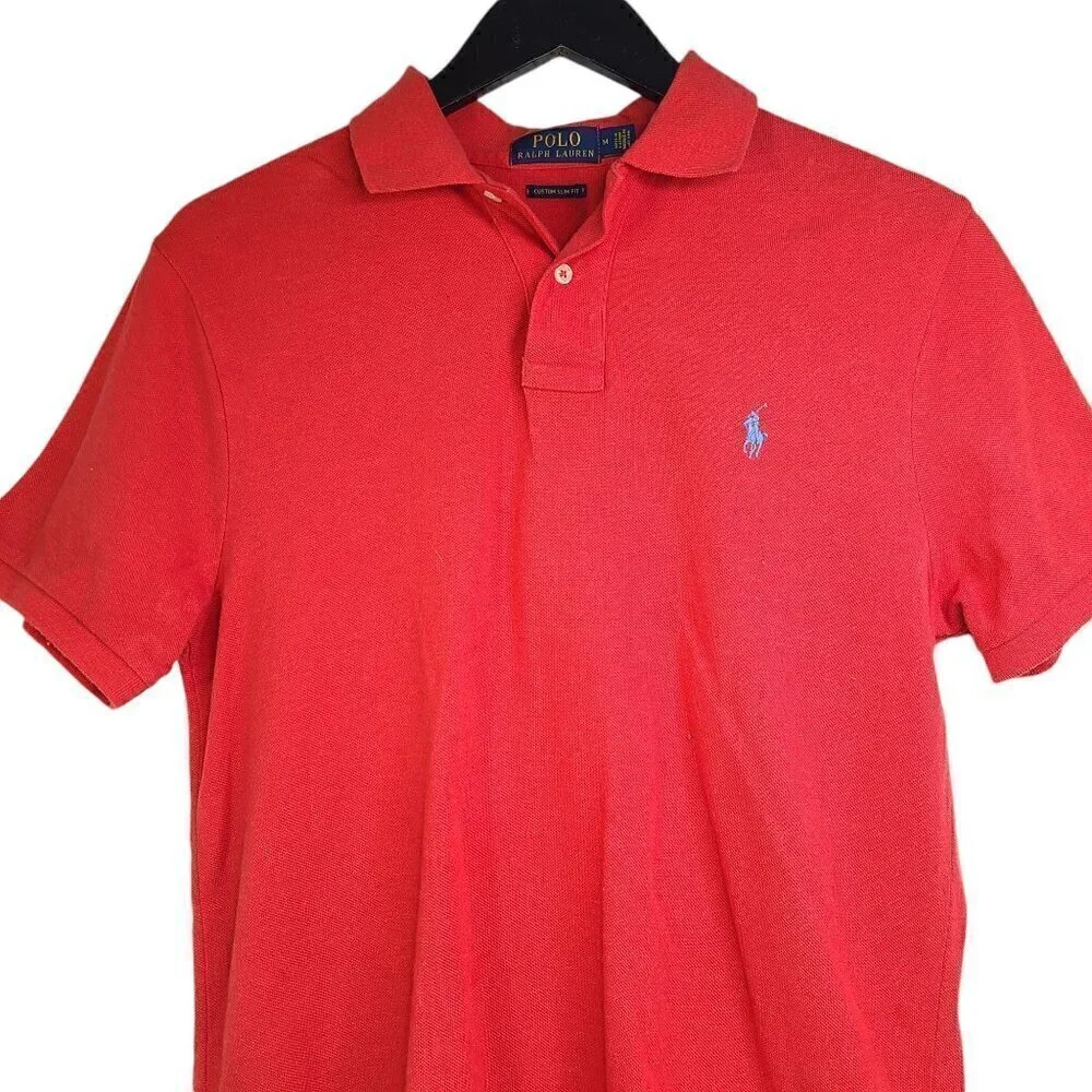 POLO Ralph Lauren Washed Red Polo Shirt Custom Slim Fit